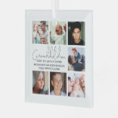 Moderne Enkel Foto Collage Glass Ornament Aus Glas (Vorderseite links)