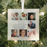 Moderne Enkel Foto Collage Glass Ornament Aus Glas<br><div class="desc">Einzigartige Enkel-7-Foto-Collage-Ornament macht das Geschenk für jeden Großeltern,  mit Text,  der "GRANDCHIDREN MAKE THE WORLD GRAND",  gefolgt von ihren Namen,  lautet.</div>