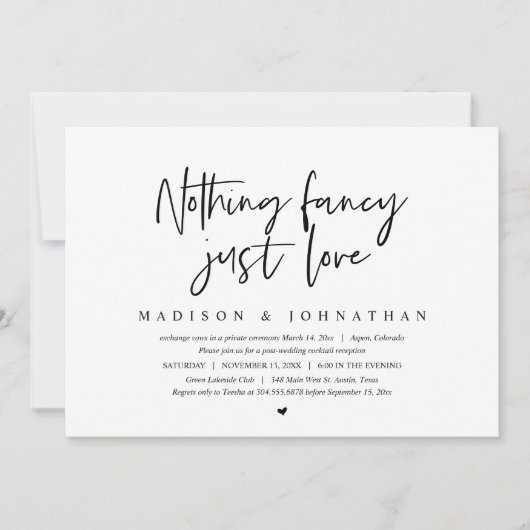 Moderne Entfaltung, nichts Extravagant, nur Liebe Einladung (Vorderseite)