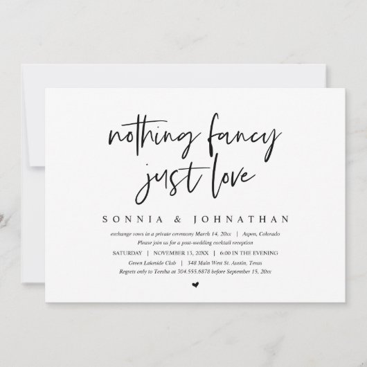 Moderne Entfaltung, nichts Extravagant, nur Liebe Einladung (Vorderseite)