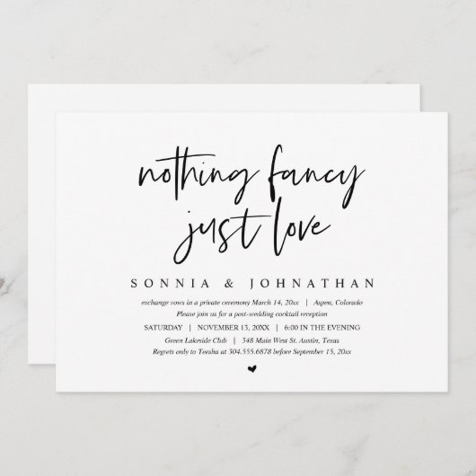 Moderne Entfaltung, nichts Extravagant, nur Liebe Einladung (Vorne/Hinten)