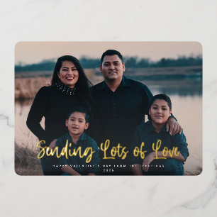 Moderne Entsendung von vielen Lieben Valentins Fot Folien Feiertagskarte