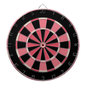 Moderne Erdbeer-Pink und Schwarz Dartscheibe