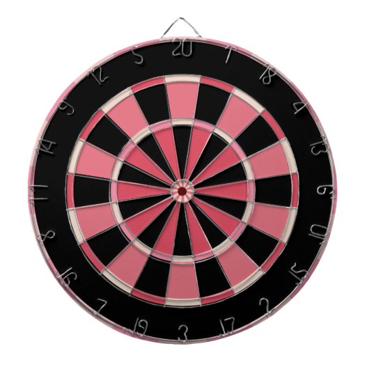 Moderne Erdbeer-Pink und Schwarz Dartscheibe (vorne)