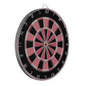 Moderne Erdbeer-Pink und Schwarz Dartscheibe (Vorderseite Links)