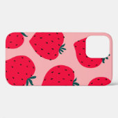 Moderne Erdbeere nahtlos Muster. Große rote Runde Case-Mate iPhone Hülle (Rückseite (Horizontal))
