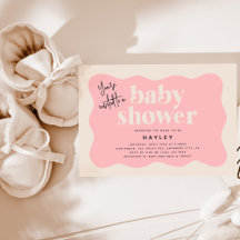 Moderne Erdbeere Pink & Cream Baby Dusche