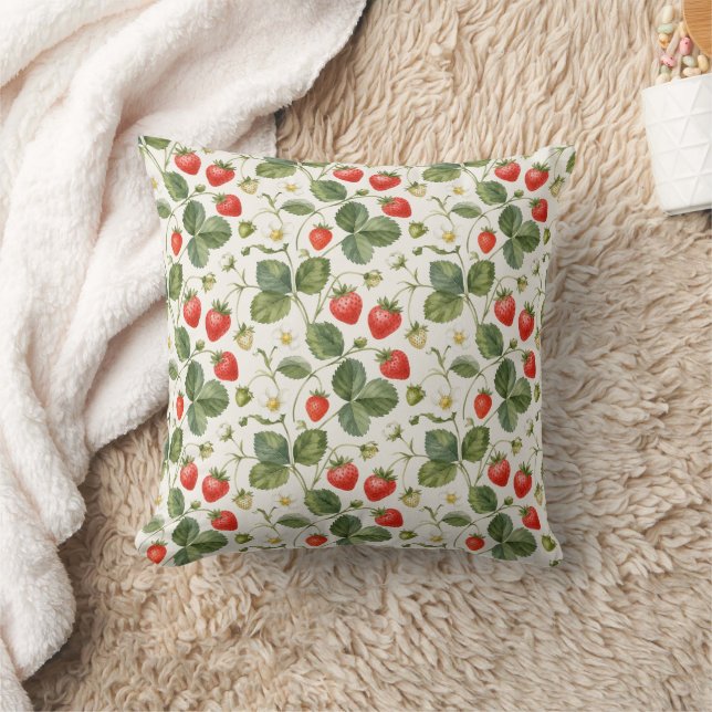 Moderne Erdbeersommerfrucht Kissen (Decke)