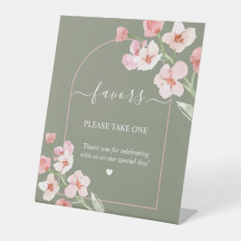 Moderne, erdfarbene Blumenarschenfavoriten Sockelschild