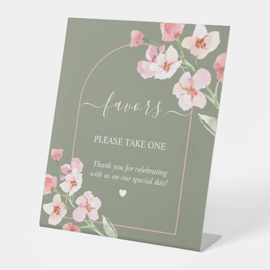 Moderne, erdfarbene Blumenarschenfavoriten Sockelschild (Vorderseite)