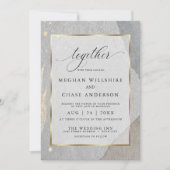 Moderne erdfarbene Splitter aus Granitstein Einladung (Vorderseite)