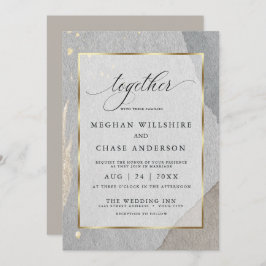 Moderne erdfarbene Splitter aus Granitstein Einladung