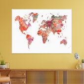 Moderne, erdfarbene Wasserfarbe Weltkarte Leinwanddruck (Insitu (Wohnzimmer))