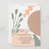 Moderne, erdgesteinte Formen Abstrakte Hochzeit Einladung (Vorderseite)
