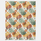 Moderne Erdig-Abstrakte Blumen-Boho-Decke Fleecedecke (Vorderseite)