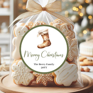 Moderne Erdig-Weihnachtliche Benutzerdefinierte Fa Runder Aufkleber