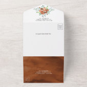 Moderne, erdige Burnt Orange Blumenzwiese All In One Einladung (Außenbereich)