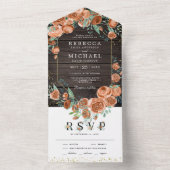 Moderne, erdige Burnt Orange Blumenzwiese All In One Einladung (Innen Boden)