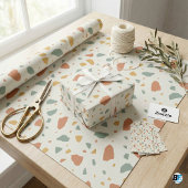Moderne erdige Terrazzo | Salbeigrüne Terrakotta Geschenkpapier