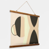 Moderne Erdkunde Waves Balls Abstrakte Kunst Wandteppich Mit Holzrahmen (Gewinkelt)