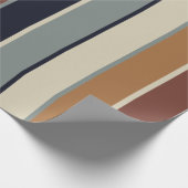 Moderne Erdstreifen rostgrüne Marine Burgund Geschenkpapier (Ecke)