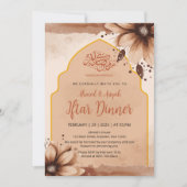 Moderne Erdton-Blumen-Iftar-Einladung Einladung (Vorderseite)