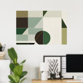 Moderne Erdtöne Geometrisch Abstrakt Poster (Heimbüro)