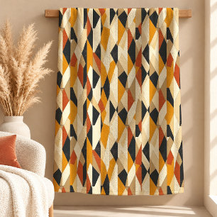 Moderne Erdtöne Geometrische Boho-Decke Fleecedecke