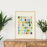 Moderne Erdtöne Geometrische Formen Kunst Poster<br><div class="desc">Ein lustiges geometrisches Design von Halbkreisen in hübschen Pastellfarben. Tolle Geschenkidee.</div>