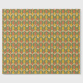 Moderne Erdtöne im Ogee-Muster Grün Geschenkpapier (Flach)