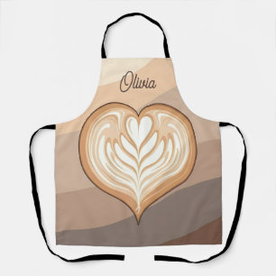 Moderne Erdtöne Latte Herz  Schürze