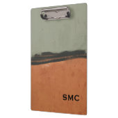 Moderne Erdtöne-Monogramm  Klemmbrett (Links)