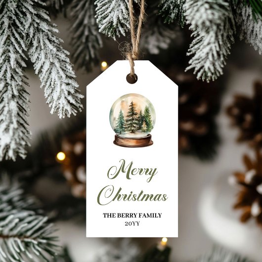 Moderne Erdtöne Weihnachtskugel Digital Label Geschenkanhänger