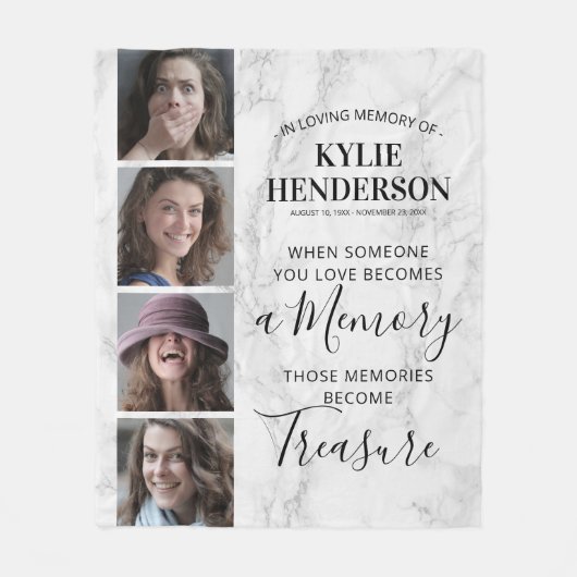 Moderne Erinnerung an das Foto Memorial Fleecedecke (Vorderseite)