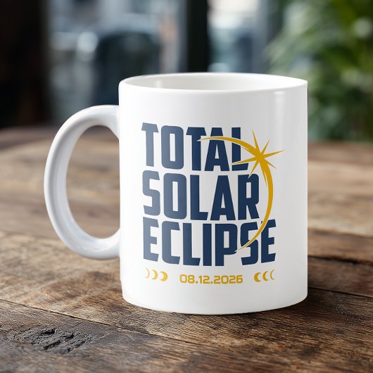 Moderne Erinnerung an die Sonnenfinsternis 2026 Kaffeetasse