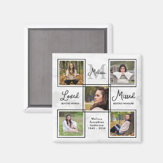 Moderne Erinnerung - Einzigartige FotoCollage Magnet (Vorderseite/Rückseite)