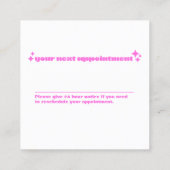 Moderne Erinnerung, rosa Sterne Terminkarte (Rückseite)