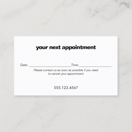 Moderne Erinnerung Terminkarte (Rückseite)