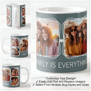 Moderne Erinnerungen 6 Fotos Collage Vorlage Grau  Kaffeetasse