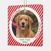 Moderne Erinnerungsandenken Haustier Hund Foto Wei Keramikornament (Links)