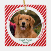 Moderne Erinnerungsandenken Haustier Hund Foto Wei Keramikornament (Vorderseite)