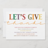 Moderne Erntedank-Dinner Einladung (Vorderseite)