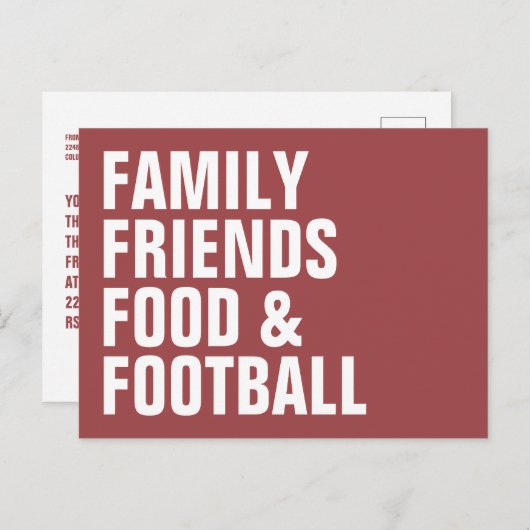 Moderne Erntedank-Einladung Postkarte (Vorne/Hinten)