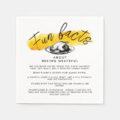 Moderne Erntedank Fun Fakten Gelbes Wasser Farbe Serviette (Vorderseite)