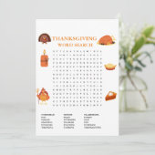 Moderne Erntedank Word Search Game Card Ankündigung (Stehend Vorderseite)