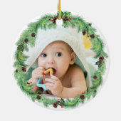 Moderne ERSTE CHRISTMAS ALS GRANDMA-Foto Keramik Ornament (Hinten)
