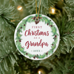 Moderne ERSTE CHRISTMAS ALS GRANDPA-Foto Keramik Ornament