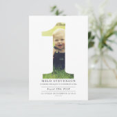 Moderne erste Geburtstagsparty einladen Einladung (Stehend Vorderseite)