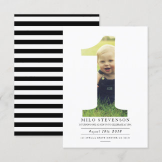 Moderne erste Geburtstagsparty einladen Einladung