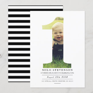 Moderne erste Geburtstagsparty einladen Einladung